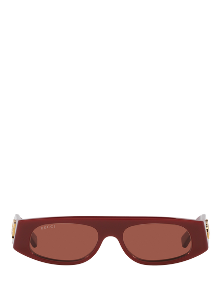 Gucci 0GC002186 Wrap Sunglasses, Burgundy - view 2, Burgundy