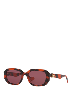 Gucci 0GC002196 Oval Sunglasses, Multi Orange/Purple, Multi Orange/Purple