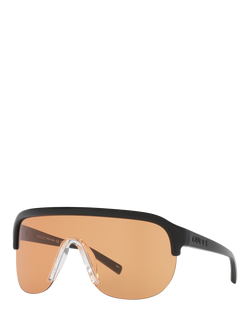 Gucci 0GC002203 Rectangular Sunglasses, Black/Orange, Black/Orange