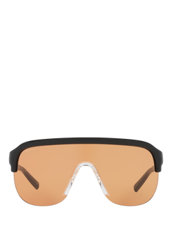 Gucci 0GC002203 Rectangular Sunglasses, Black/Orange - view 2, Black/Orange