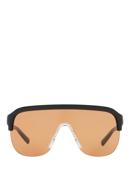 Gucci 0GC002203 Rectangular Sunglasses, Black/Orange - view 2, Black/Orange