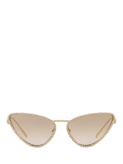 Gucci 0GC002263 Cat’s Eye Sunglasses, Gold/Beige Gradient - view 2, Gold/Beige Gradient