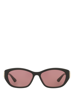 Gucci GC002355 Women's Oval Sunglasses, Black/Red - view 2, Black/Red