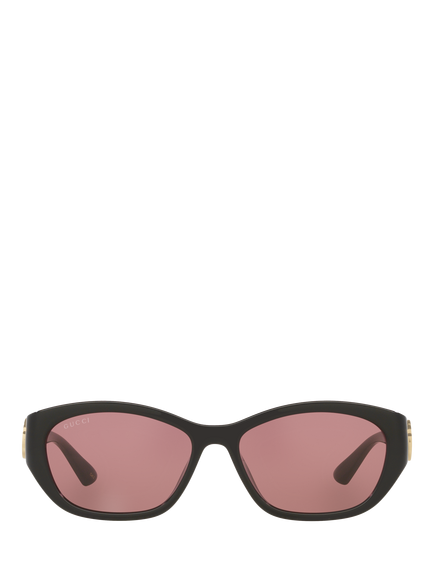 Gucci GC002355 Women's Oval Sunglasses, Black/Red - view 2, Black/Red