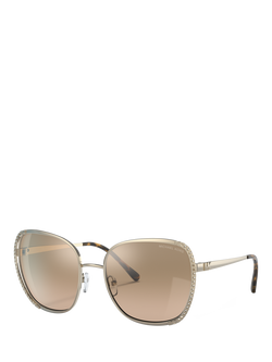 Michael Kors MK1090 Women's Square Sunglasses, Light Gold, Light Gold