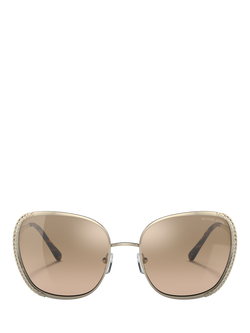 Michael Kors MK1090 Women's Square Sunglasses, Light Gold - view 2, Light Gold