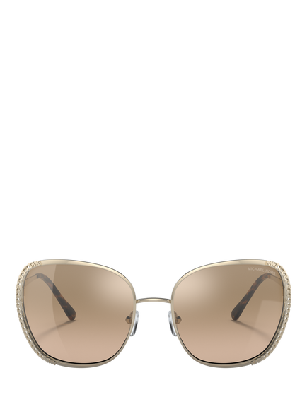Michael Kors MK1090 Women's Square Sunglasses, Light Gold - view 2, Light Gold
