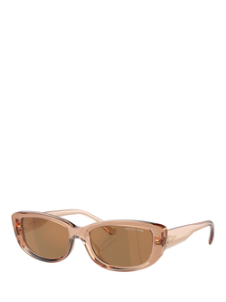 Michael Kors MK2210U Women's Rectangular Sunglasses, Brown, Brown