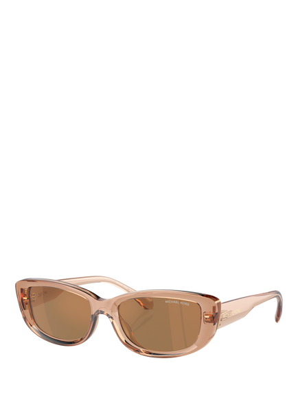 Michael Kors MK2210U Women's Rectangular Sunglasses, Brown, Brown