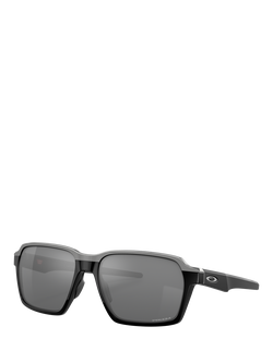 Oakley OO4143 Men's Rectangular Sunglasses, Polished Black, Polished Black