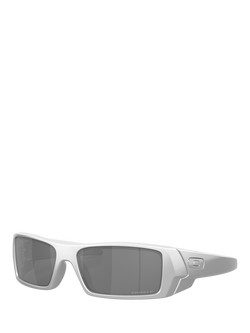 Oakley OO9014 Men's Rectangular Sunglasses, Silver/Grey, Silver/Grey