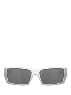 Oakley OO9014 Men's Rectangular Sunglasses, Silver/Grey - view 2, Silver/Grey