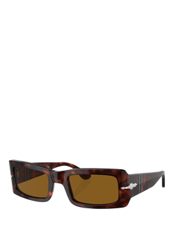 Persol PO3332S Unisex Rectangular Sunglasses, Havana/Brown, Havana/Brown