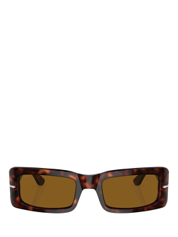 Persol PO3332S Unisex Rectangular Sunglasses, Havana/Brown - view 2, Havana/Brown