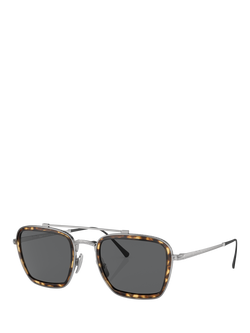 Persol PO5012ST Unisex Square Sunglasses, Silver/Grey, Silver/Grey