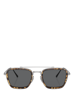 Persol PO5012ST Unisex Square Sunglasses, Silver/Grey - view 2, Silver/Grey