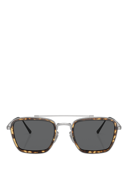 Persol PO5012ST Unisex Square Sunglasses, Silver/Grey - view 2, Silver/Grey
