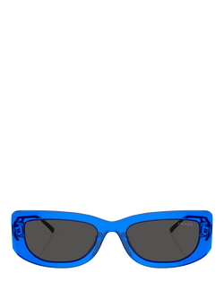 Prada PR 14YS Women's Rectangular Sunglasses, Crystal Electric Blue/Grey - view 2, Crystal Electric Blue/Grey