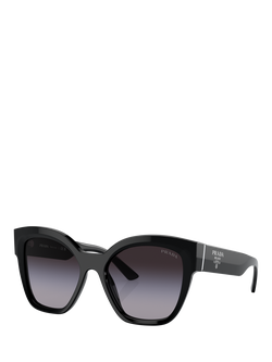 Prada PR 17ZS Women's Square Sunglasses, Black/Grey Gradient, Black/Grey Gradient