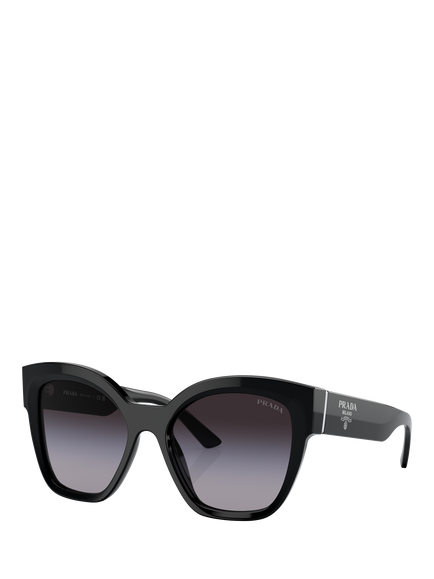 Prada PR 17ZS Women's Square Sunglasses, Black/Grey Gradient, Black/Grey Gradient