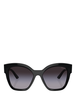 Prada PR 17ZS Women's Square Sunglasses, Black/Grey Gradient - view 2, Black/Grey Gradient