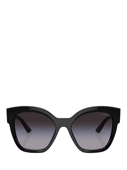 Prada PR 17ZS Women's Square Sunglasses, Black/Grey Gradient - view 2, Black/Grey Gradient