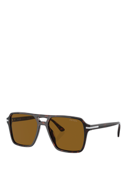 Prada PR 20YS Men's Square Sunglasses, Havana/Brown, Havana/Brown