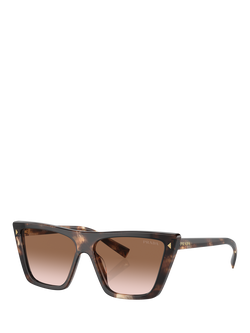 Prada PR 21ZS Women's Butterfly Sunglasses, Caramel Tortoise/Brown Gradient