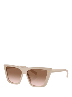 Prada PR 21ZS Women's Butterfly Sunglasses, Powder/Brown Gradient