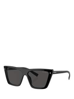 Prada PR 21ZS Women's Butterfly Sunglasses, Black, Black