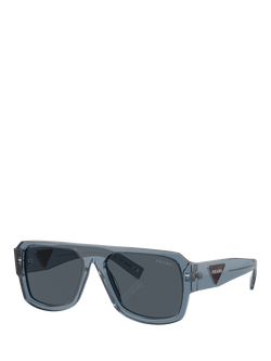 Prada PR 22YS Men's Aviator Sunglasses, Transparent Grey/Grey