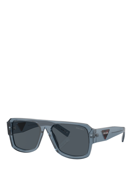 Prada PR 22YS Men's Aviator Sunglasses, Transparent Grey/Grey