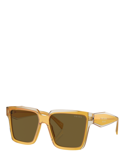 Prada PR 24ZS Women's Square Sunglasses, Ochre/Crystal Grey, Ochre/Crystal Grey