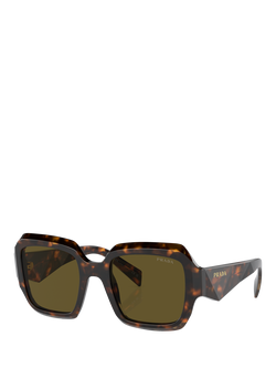 Prada PR 28ZS Women's Square Sunglasses, Sage Honey Tortoise/Brown, Sage Honey Tortoise/Brown