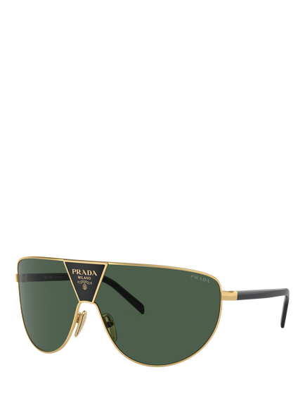 Prada PR 69ZS Men's Aviator Sunglasses, Gold/Green