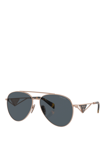 Prada PR 73ZS Women's Aviator Sunglasses, Rose Gold/Grey, Rose Gold/Grey