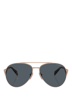 Prada PR 73ZS Women's Aviator Sunglasses, Rose Gold/Grey - view 2, Rose Gold/Grey