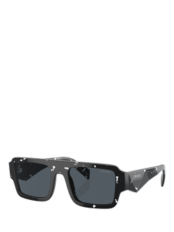 Prada PR A05S Men's Square Sunglasses, Tortoise Black Crystal/Grey, Tortoise Black Crystal/Grey