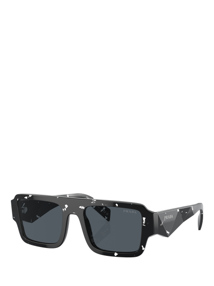 Prada PR A05S Men's Square Sunglasses, Tortoise Black Crystal/Grey, Tortoise Black Crystal/Grey