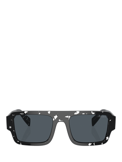 Prada PR A05S Men's Square Sunglasses, Tortoise Black Crystal/Grey - view 2, Tortoise Black Crystal/Grey