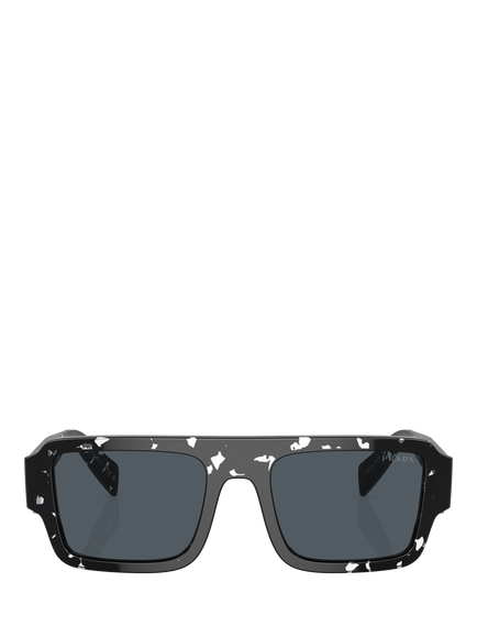 Prada PR A05S Men's Square Sunglasses, Tortoise Black Crystal/Grey - view 2, Tortoise Black Crystal/Grey