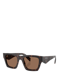 Prada PR A06S Men's Square Sunglasses, Root Tortoise/Brown, Root Tortoise/Brown