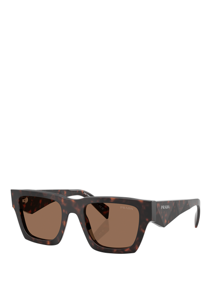 Prada PR A06S Men's Square Sunglasses, Root Tortoise/Brown, Root Tortoise/Brown