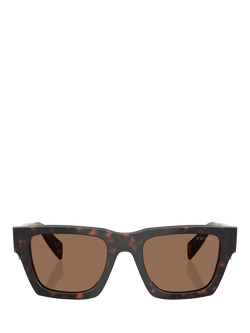 Prada PR A06S Men's Square Sunglasses, Root Tortoise/Brown - view 2, Root Tortoise/Brown