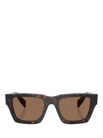 Prada PR A06S Men's Square Sunglasses, Root Tortoise/Brown - view 2, Root Tortoise/Brown