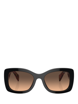 Prada PR A08S Women's Rectangular Sunglasses - view 2, Mahogany/Brown Gradient