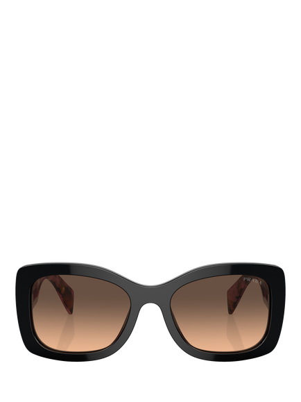 Prada PR A08S Women's Rectangular Sunglasses - view 2, Mahogany/Brown Gradient