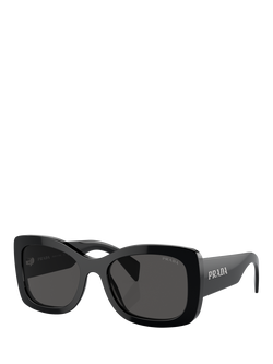 Prada PR A08S Women's Rectangular Sunglasses, Black