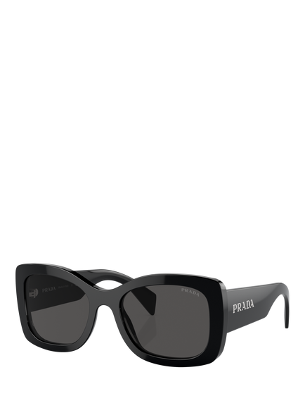 Prada PR A08S Women's Rectangular Sunglasses, Black