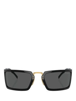 Prada PR A11S Men's Rectangular Sunglasses, Black - view 2, Black